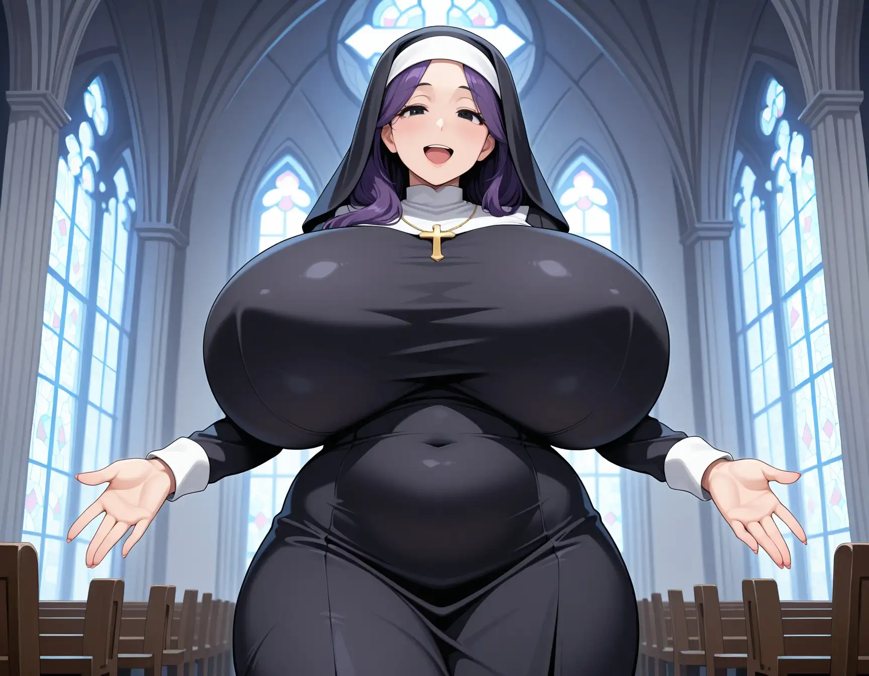 【素人部屋】爆乳むち尻未亡人シスター 1ページ