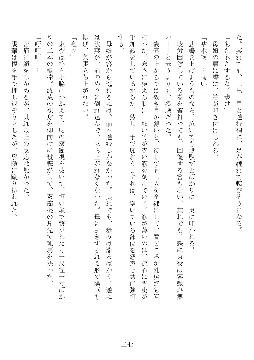 母娘全裸哭寒流刑行 28ページ