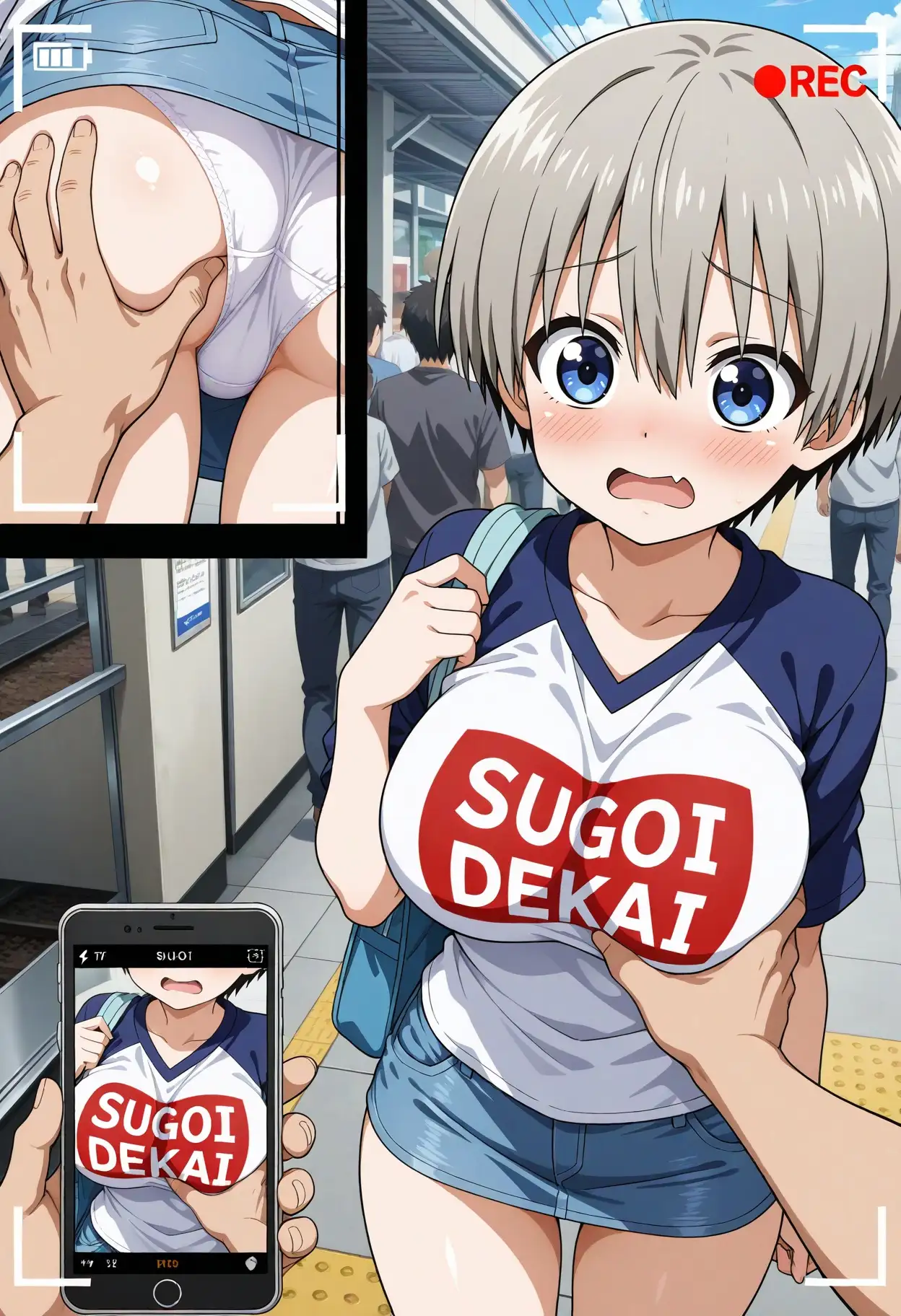 スカート内盗撮、着替え盗撮、野ション、野外露出風【宇崎花風1】 1ページ