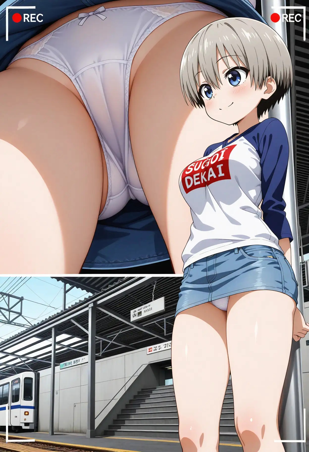 スカート内盗撮、着替え盗撮、野ション、野外露出風【宇崎花風1】 3ページ