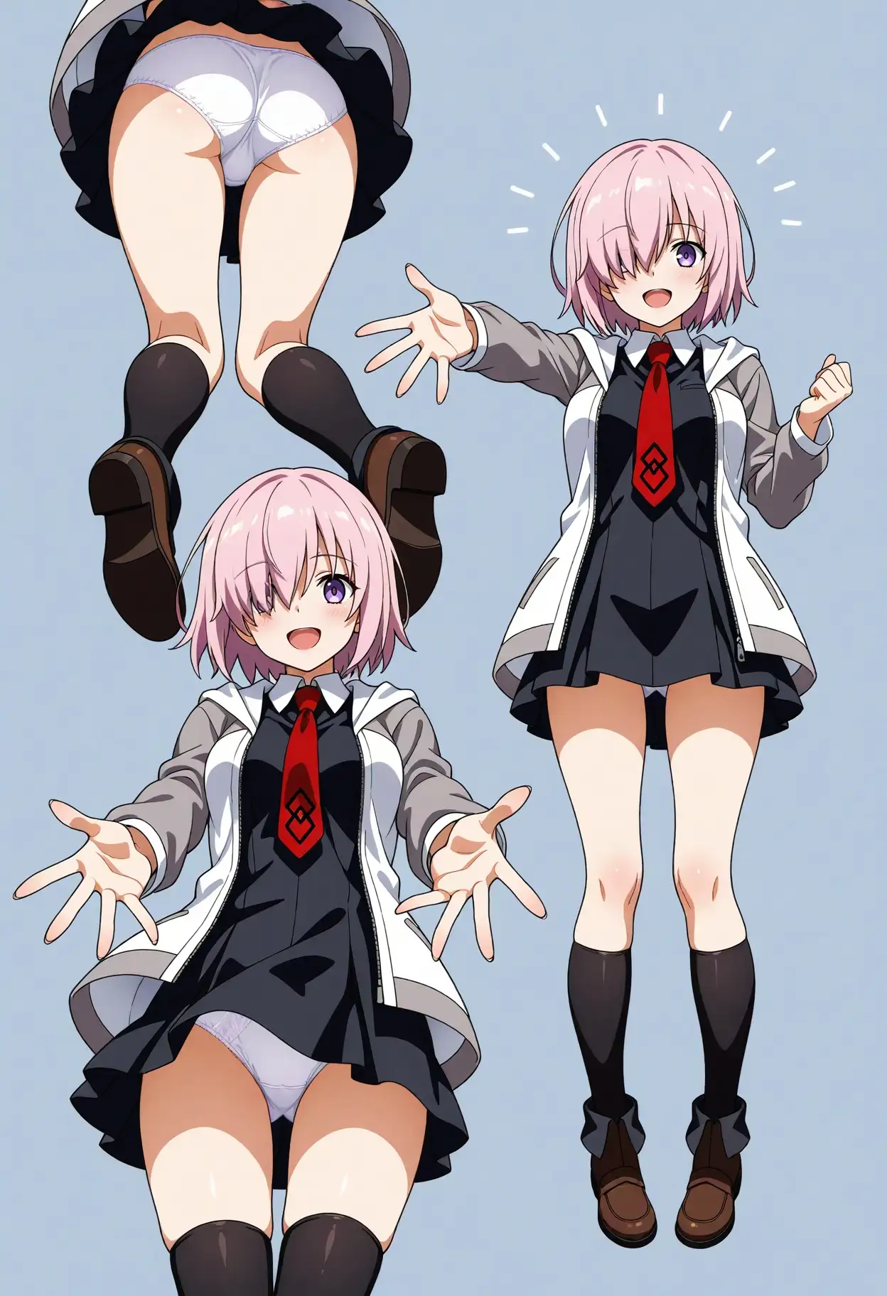 立ち絵とローアングル【マシュ・キリエライト風1】 4ページ