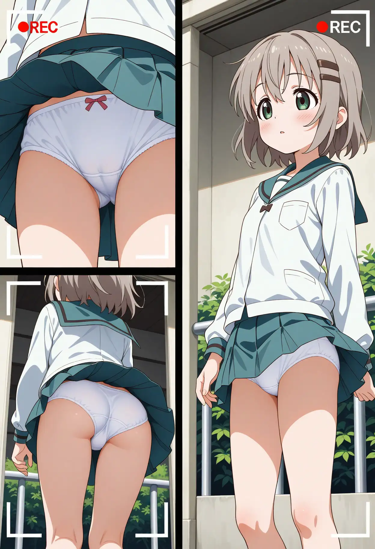 スカート内盗撮、着替え盗撮、野ション、野外露出風【雪村あおい風1】 4ページ