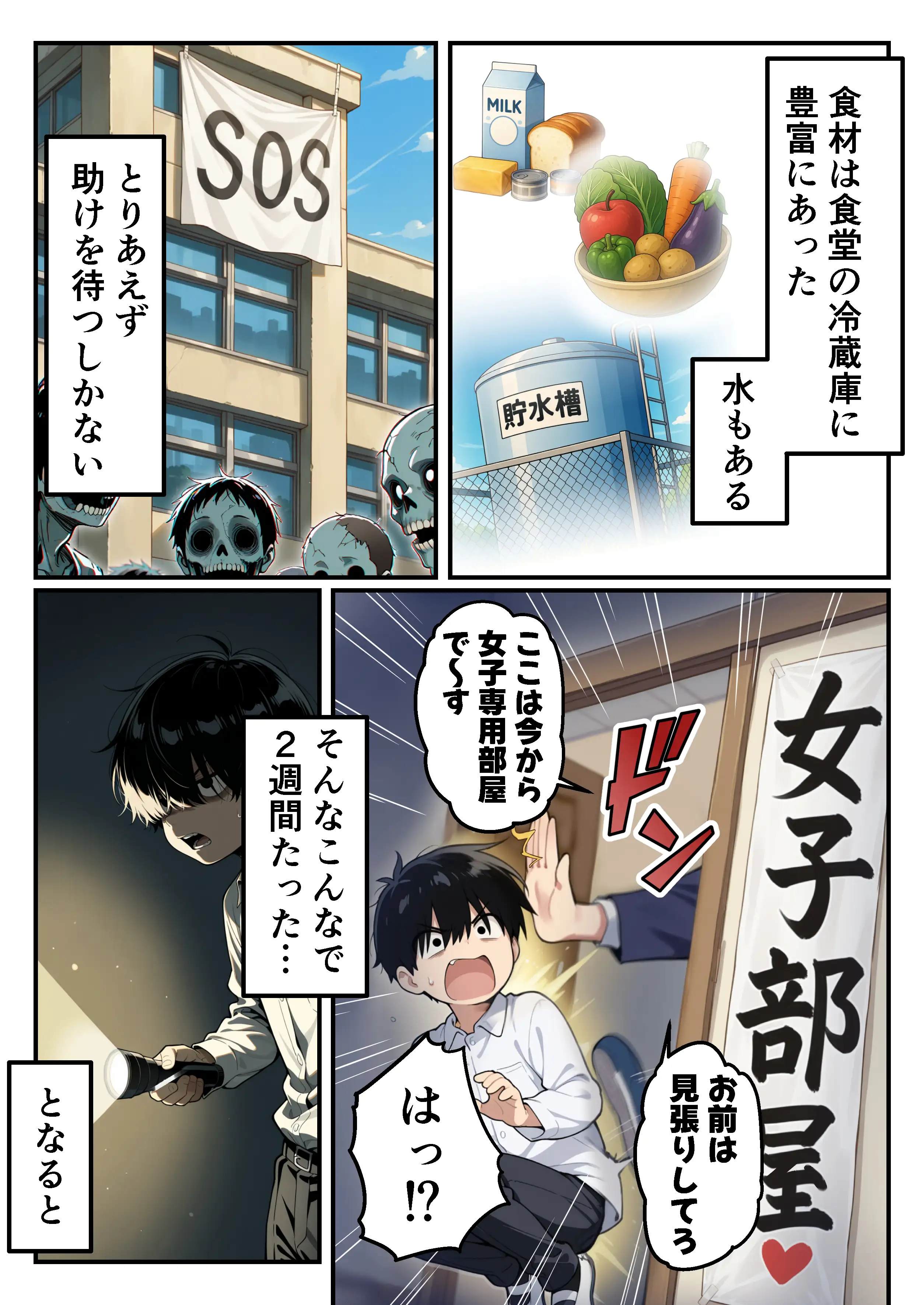 ゾンビに支配された学園で冴えない童貞のオタク君が少女たちの救世主になる話 12ページ