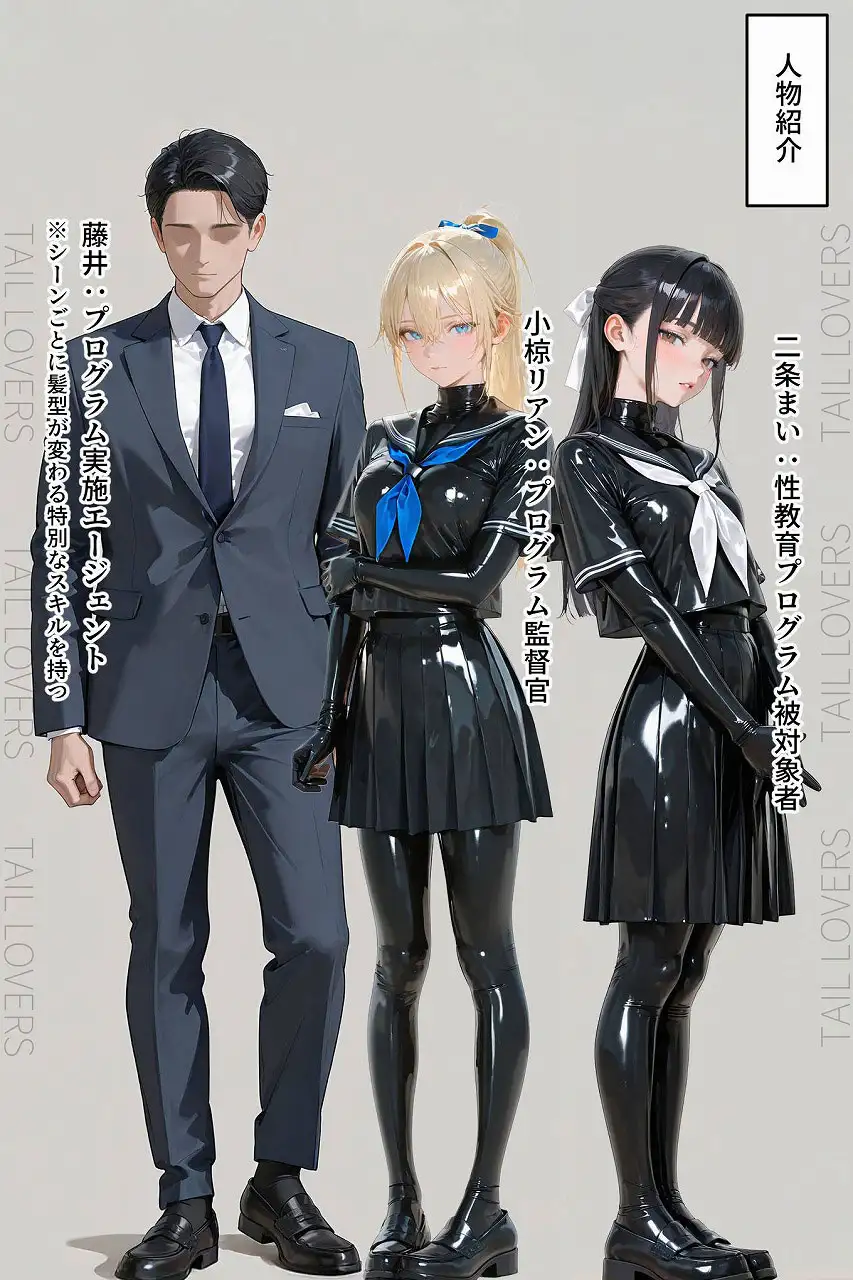 ラバーセーラー服の学生たちと過ごす二重性活｜護謨学院 2ページ