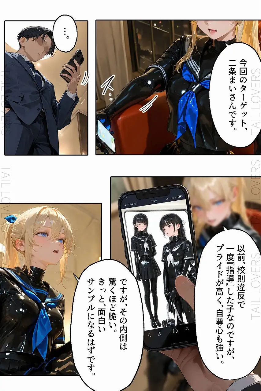ラバーセーラー服の学生たちと過ごす二重性活｜護謨学院 34ページ