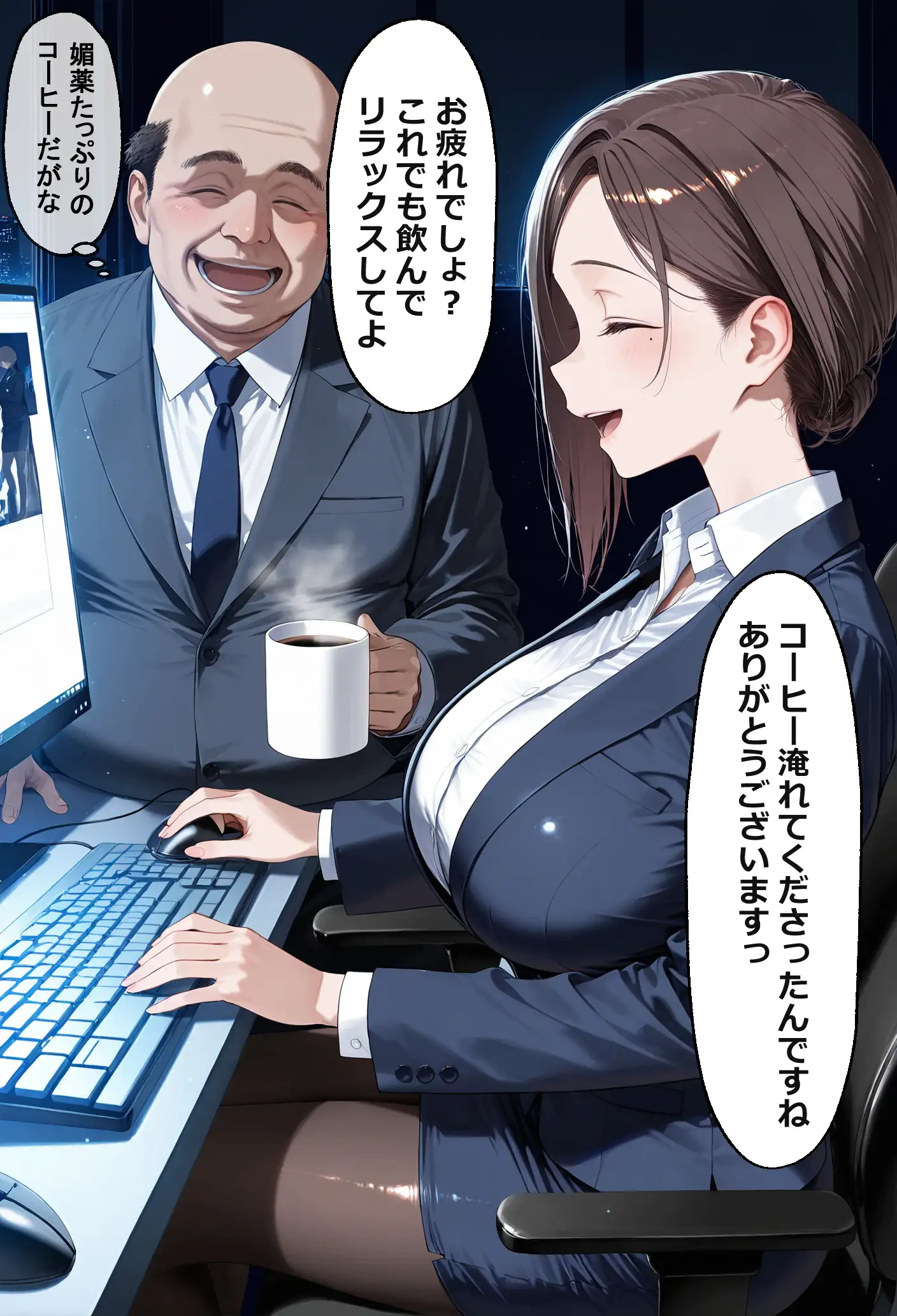 たわわな二人がキモデブおやじに種付け快楽堕ちされる話 24ページ