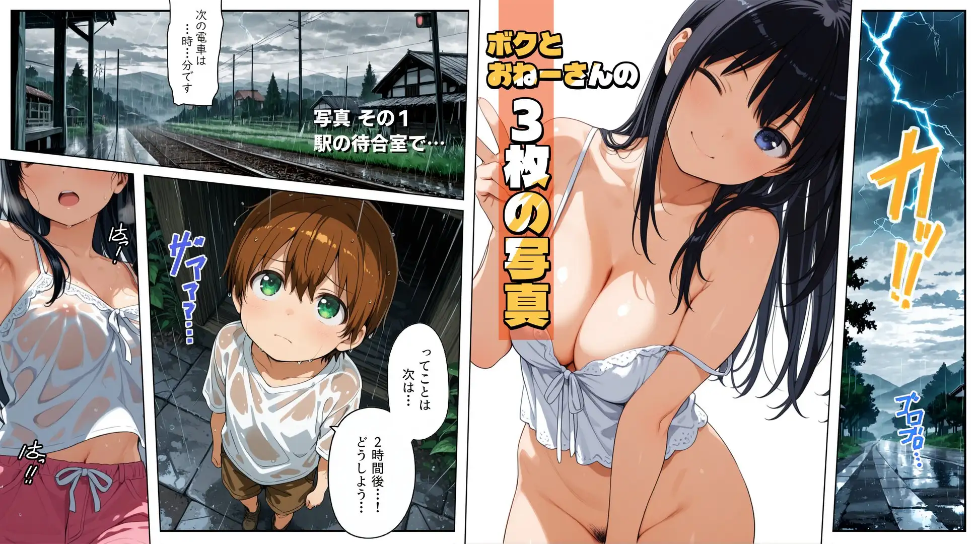 ボクとおねーさんの3枚の写真〜フルカラーおねショタラブラブコミック 1ページ