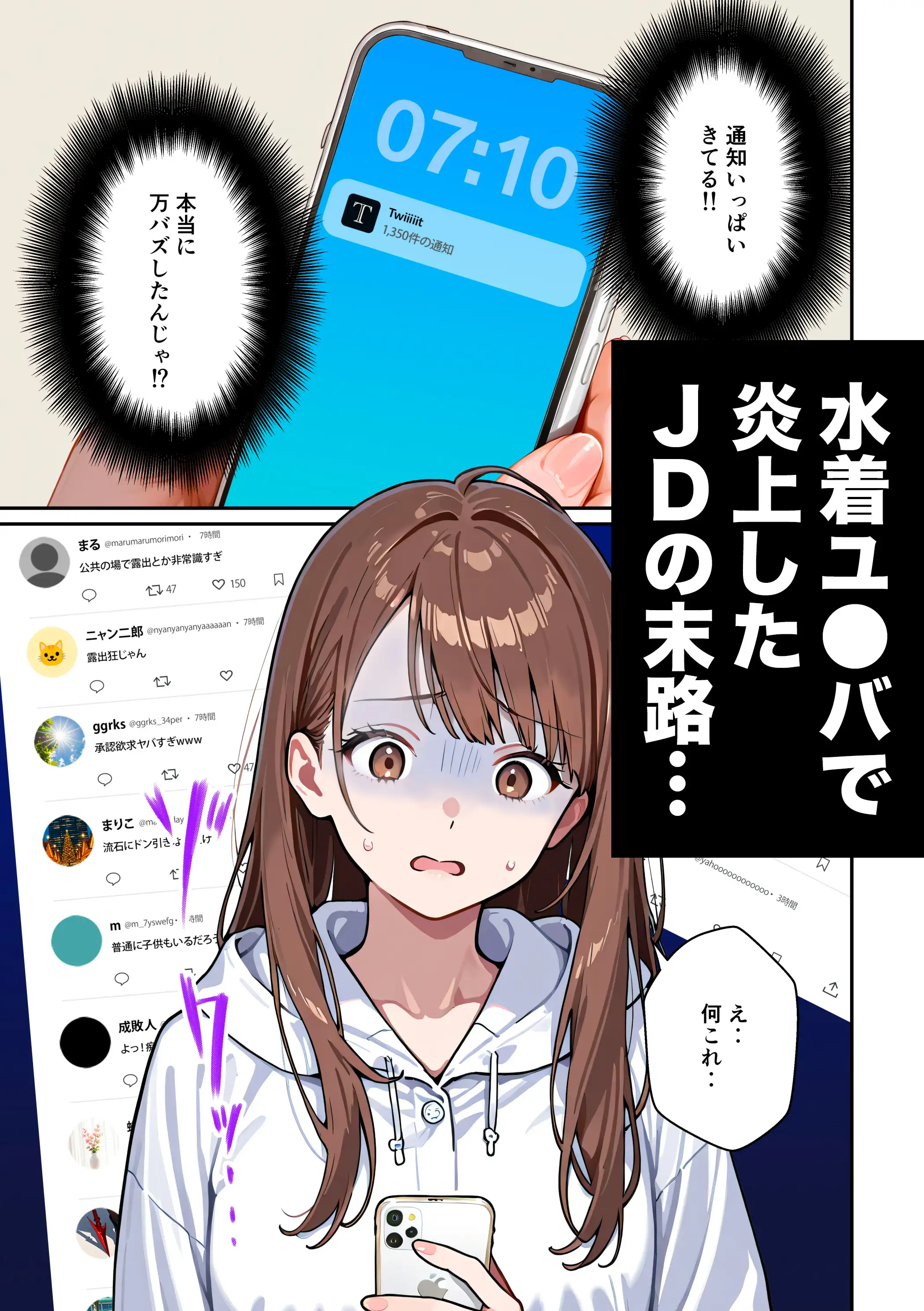 水着ユ○バ -承認欲求モンスターJDが、水着ユ○バでSNS炎上を切っ掛けにネット公開SEXした話- 112ページ