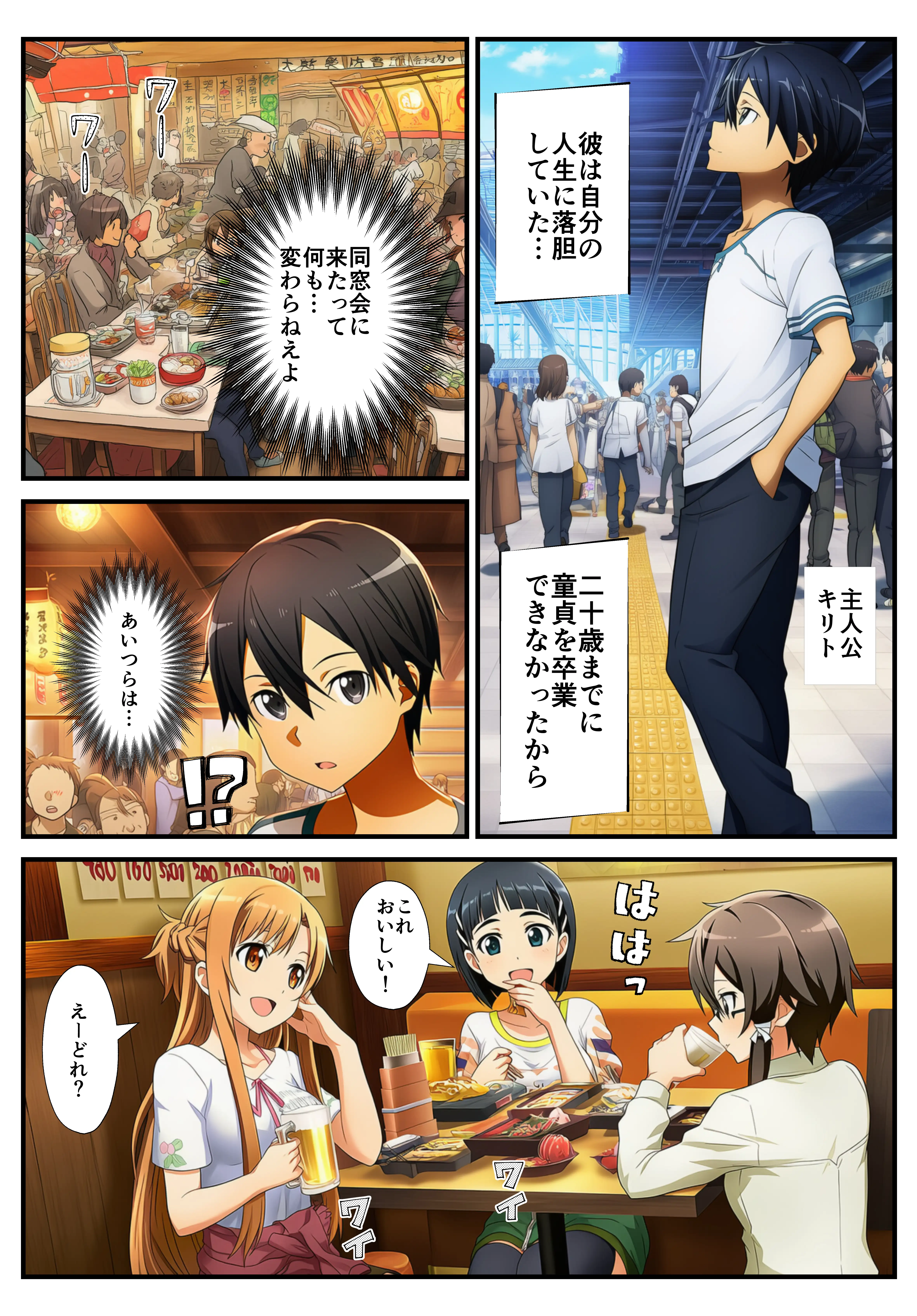 【催〇SA〇】アスナ達で筆おろしするキリト 2ページ