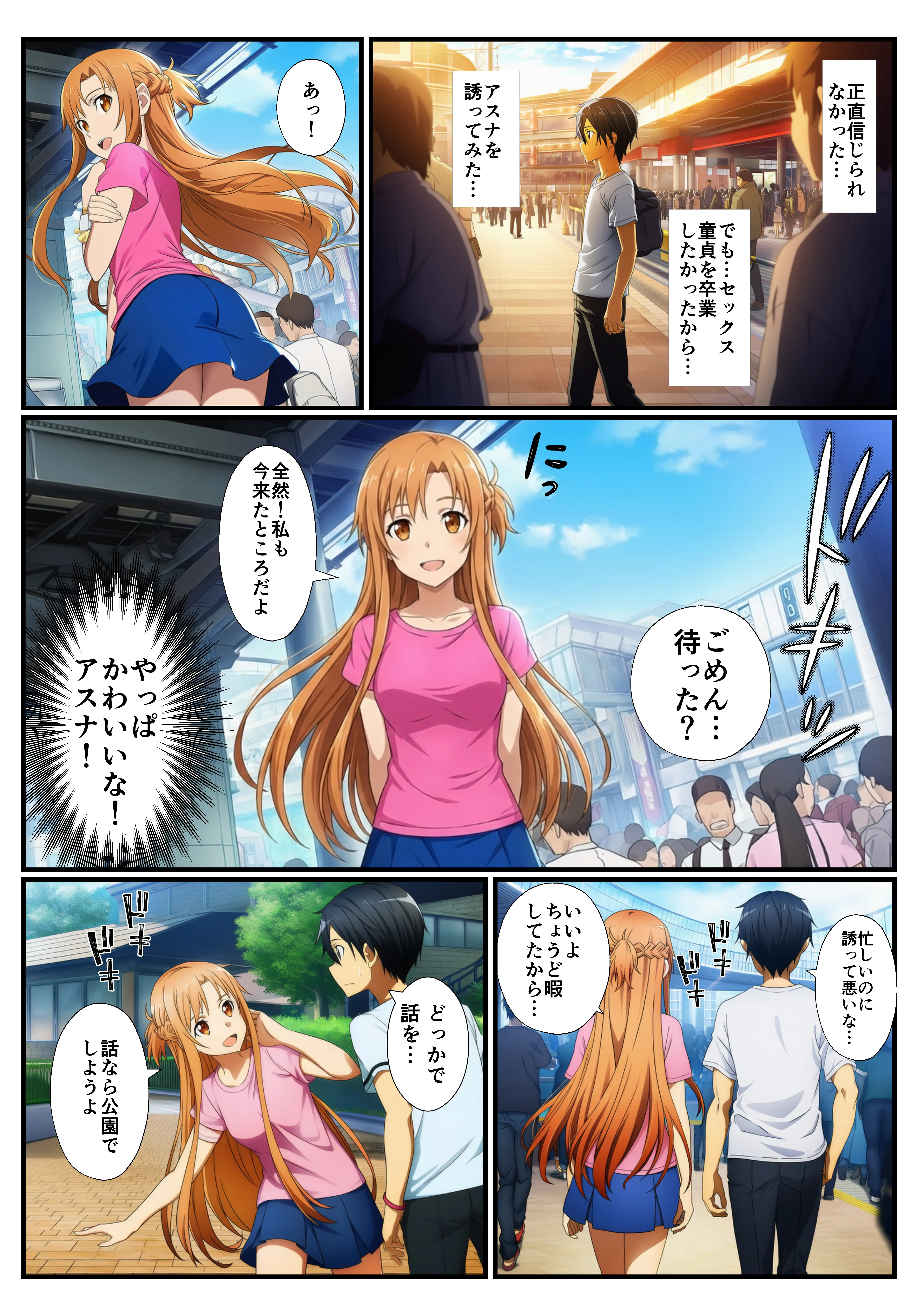 【催〇SA〇】アスナ達で筆おろしするキリト 7ページ