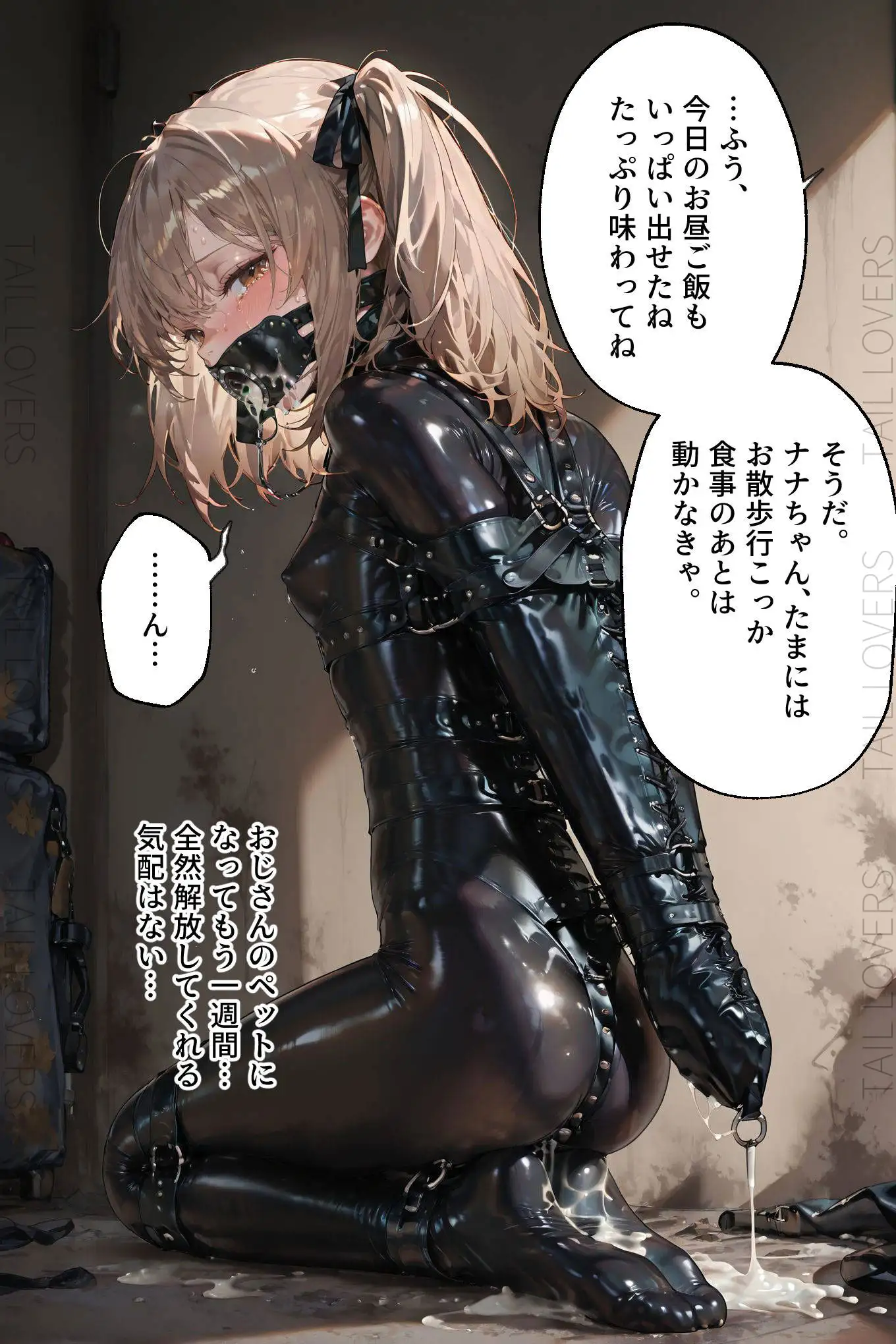 ドMラバースーツ女子の飼い方2｜遠隔バイブ散歩＆屋外排泄編 2ページ