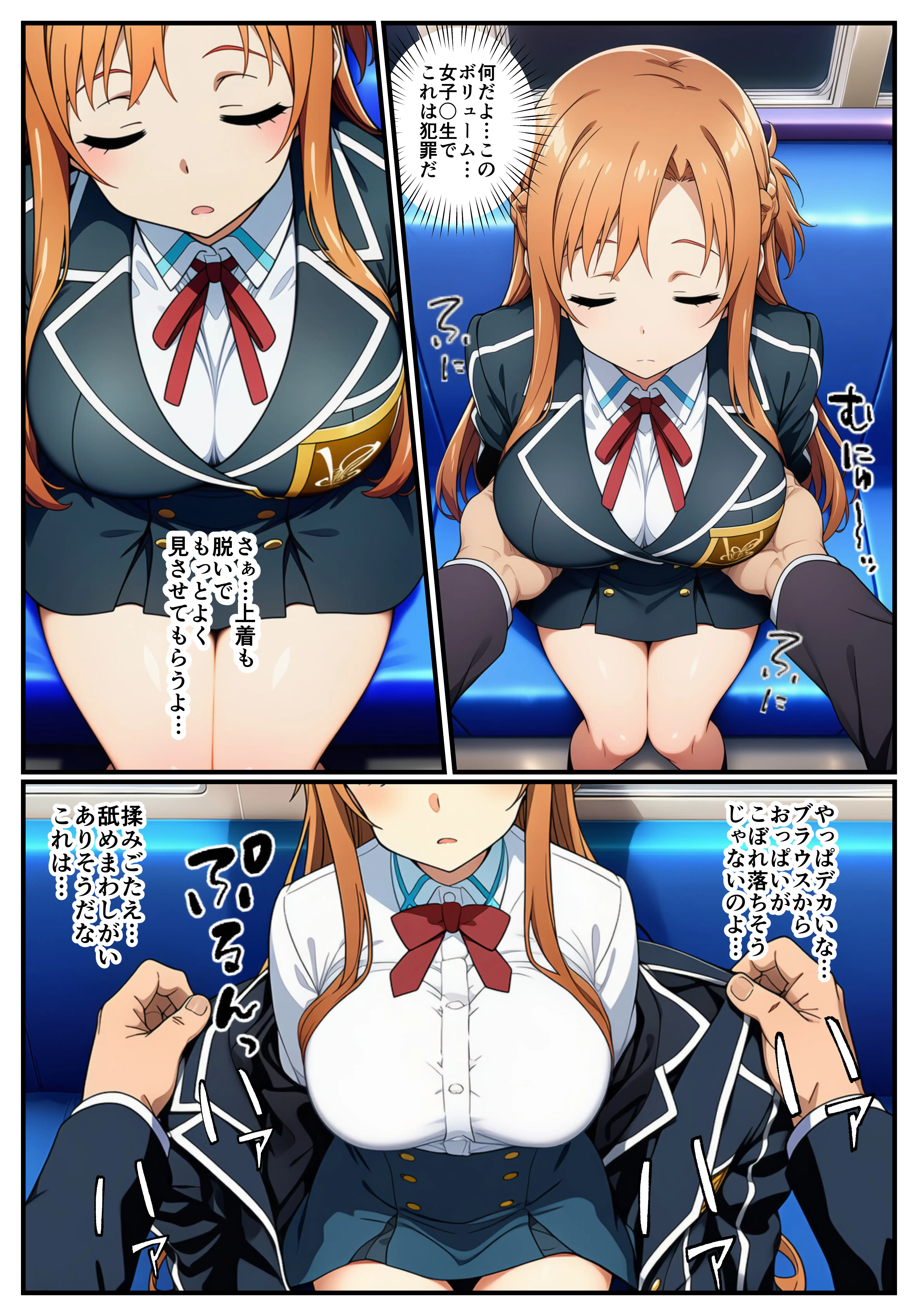 【痴●電車SA〇】狙われたアスナと直葉 7ページ