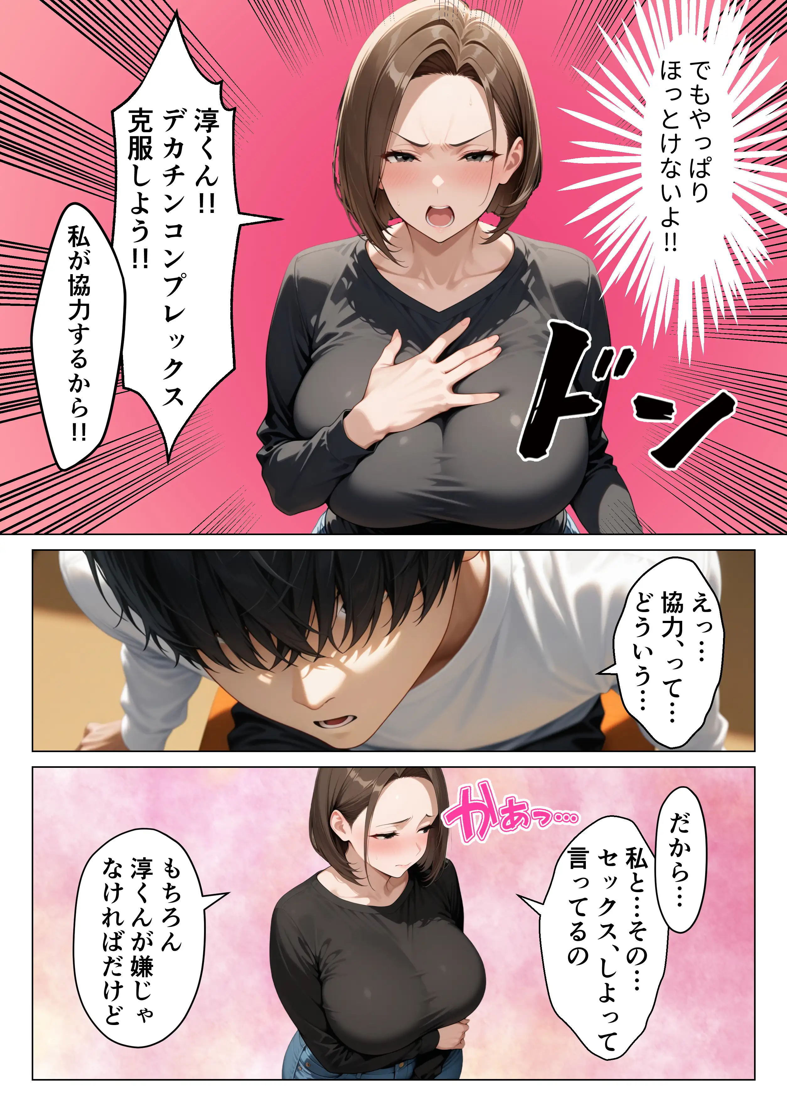 僕のデカチンコンプレックスを克服するため隣家のむちむち人妻と本気セックスします！ 11ページ