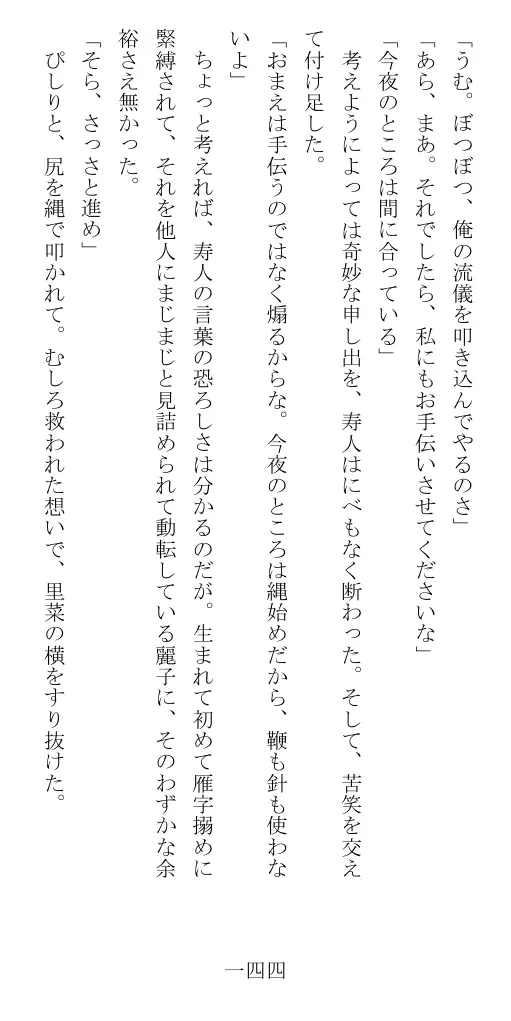 昭和隷淫記 贄花二輪  華族令嬢の縄嫁修業篇 145ページ