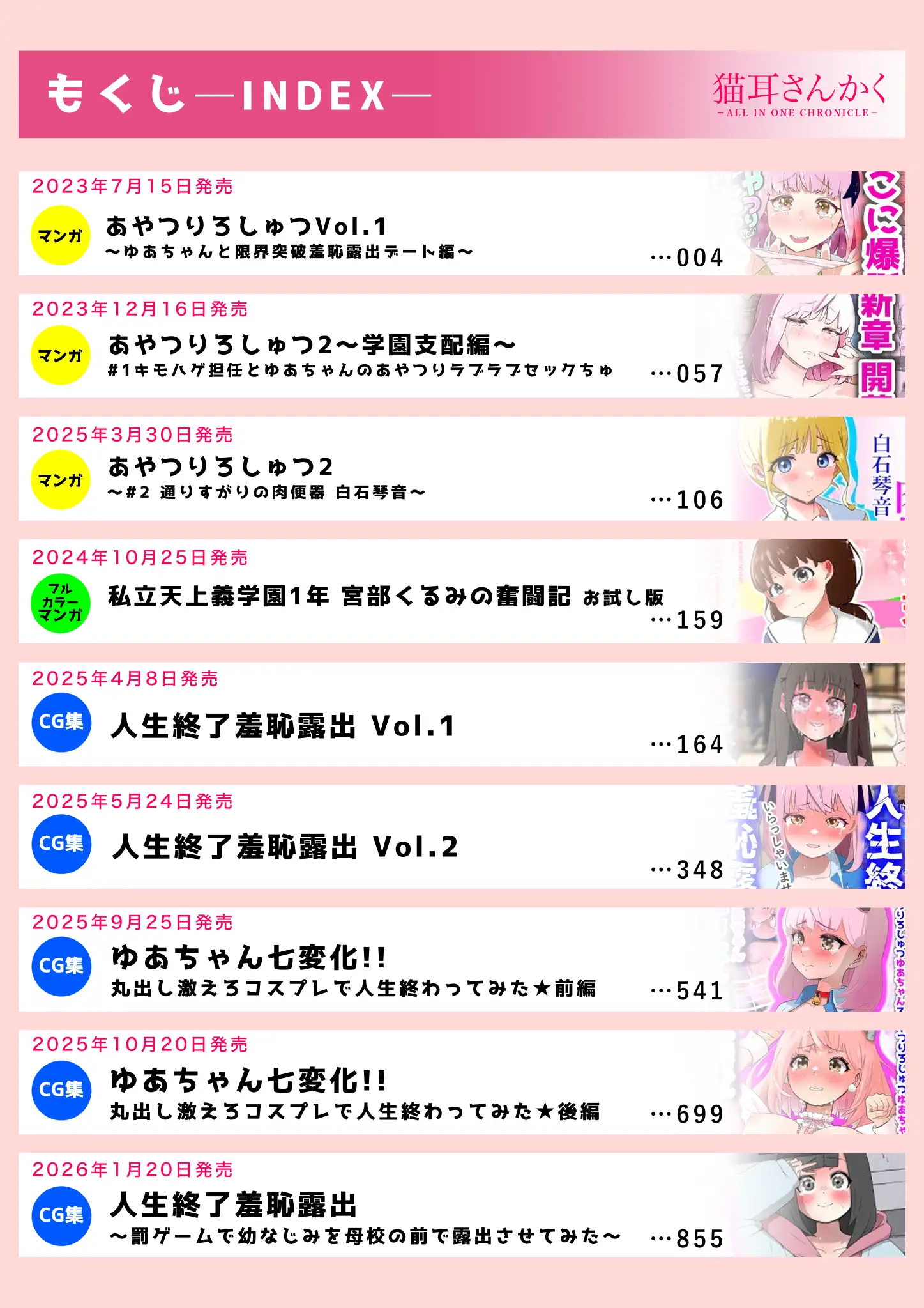 猫耳さんかく ALL IN ONE CHRONICLE〜羞恥・露出・催●総集編〜 2ページ