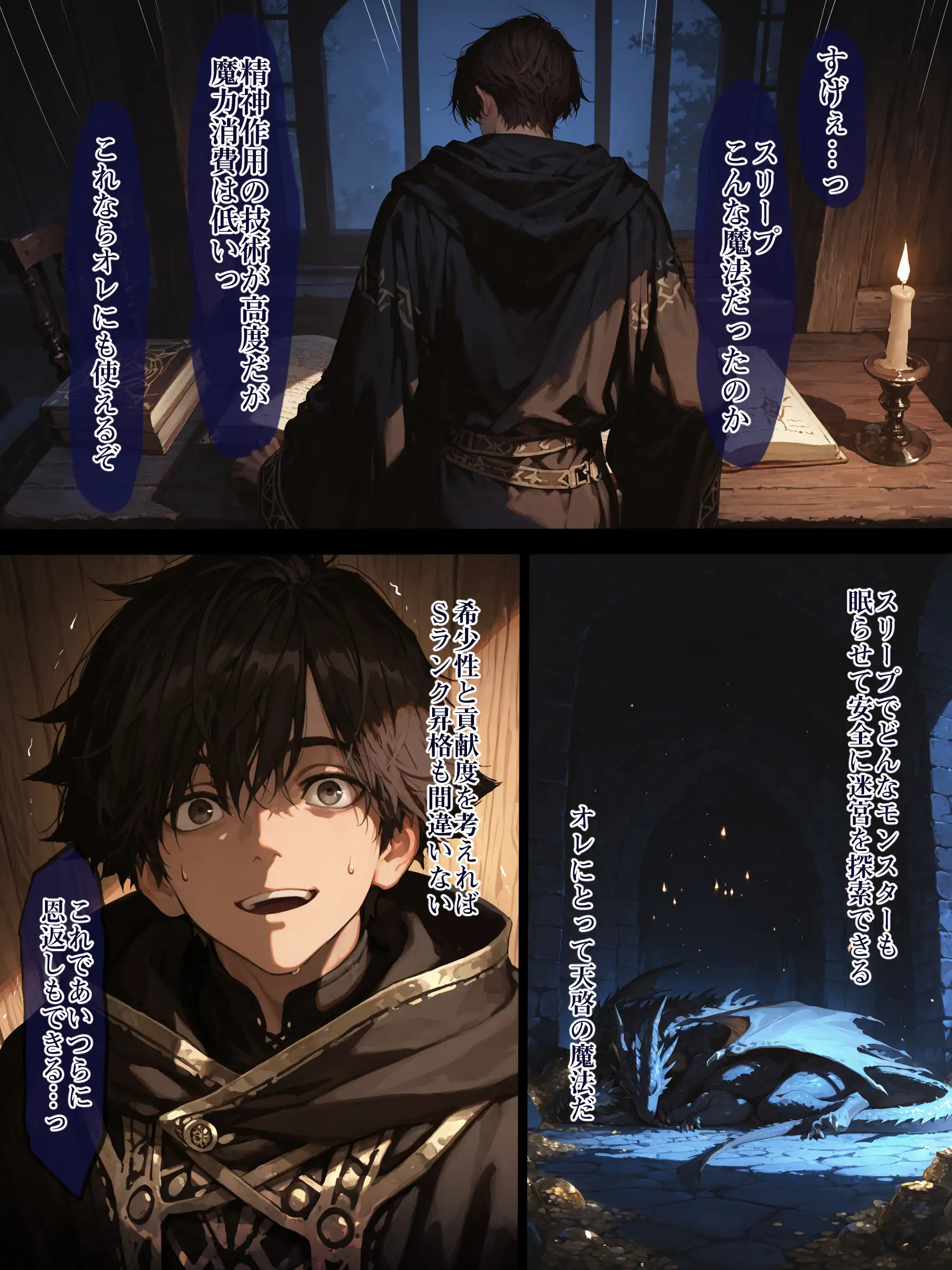 幼馴染冒険者パーティーのお荷物魔法使いオレ 失われた高等魔法スリープを覚えて皆にようやく恩返し！と思ったけど性欲を抑えきれずパーティーメンバーの眠姦孕ませレ◯プに使ってしまう 24ページ