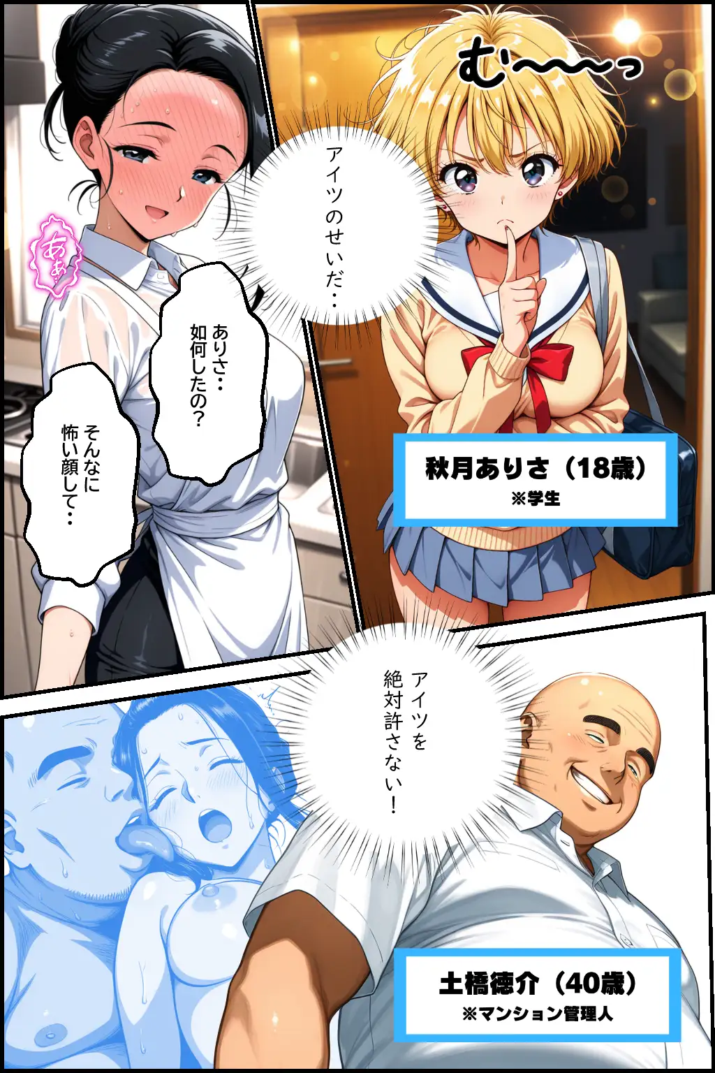 母娘娯楽2〜管理人の罠に堕ちた母娘〜  ありさ（娘）の章（後編） 1ページ