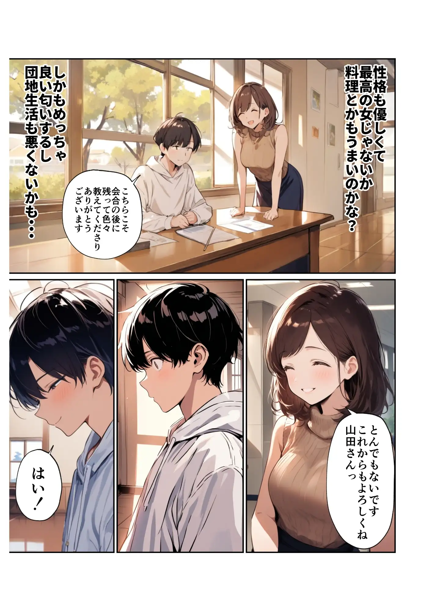 欲求不満っぽい下の階の巨乳人妻（32）と団地の集会所で二人きりになった時の話 9ページ