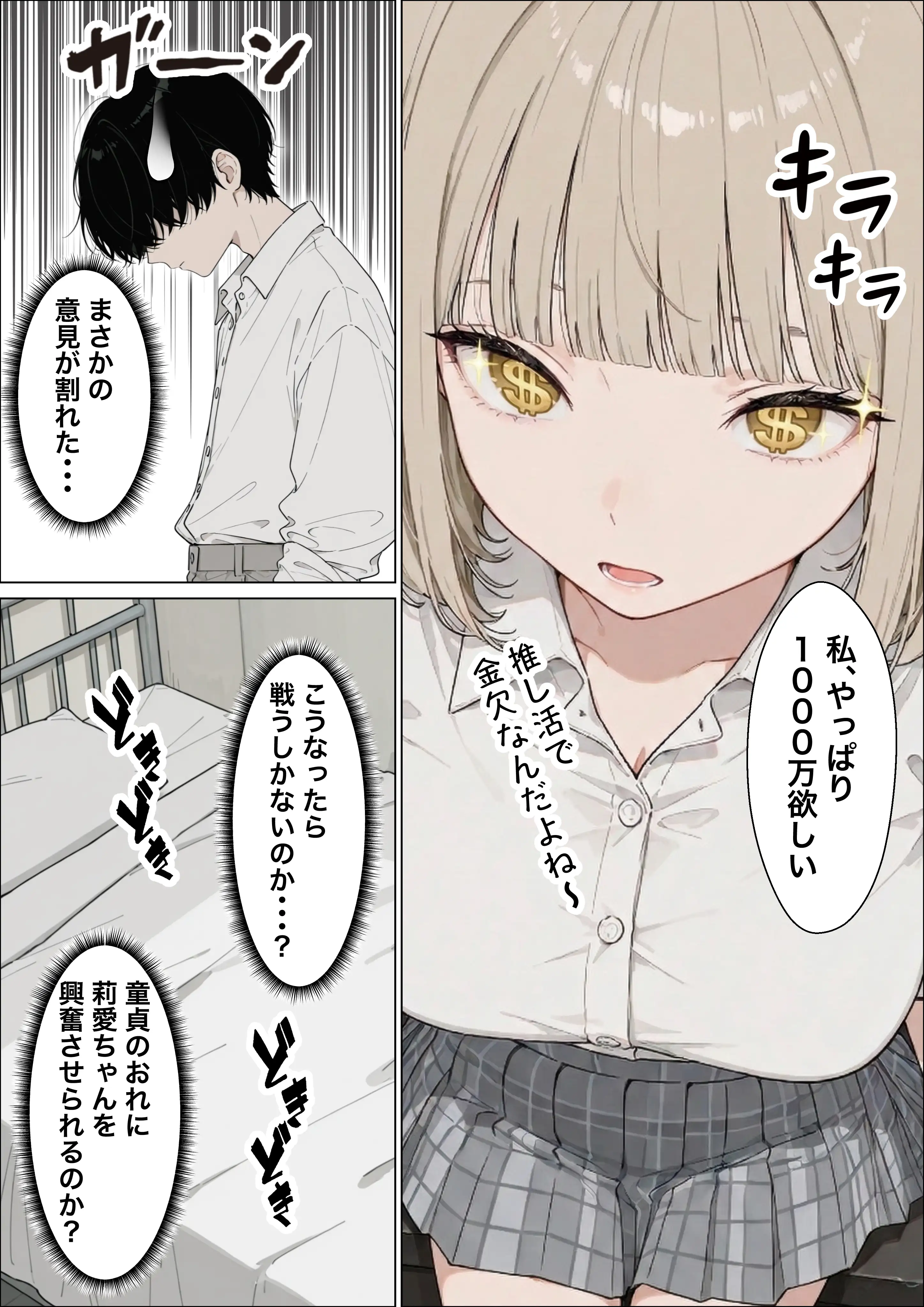 お金好きのダウナーギャルと賞金1000万懸け興奮度メーター我慢バトルで潮だくセックス 17ページ