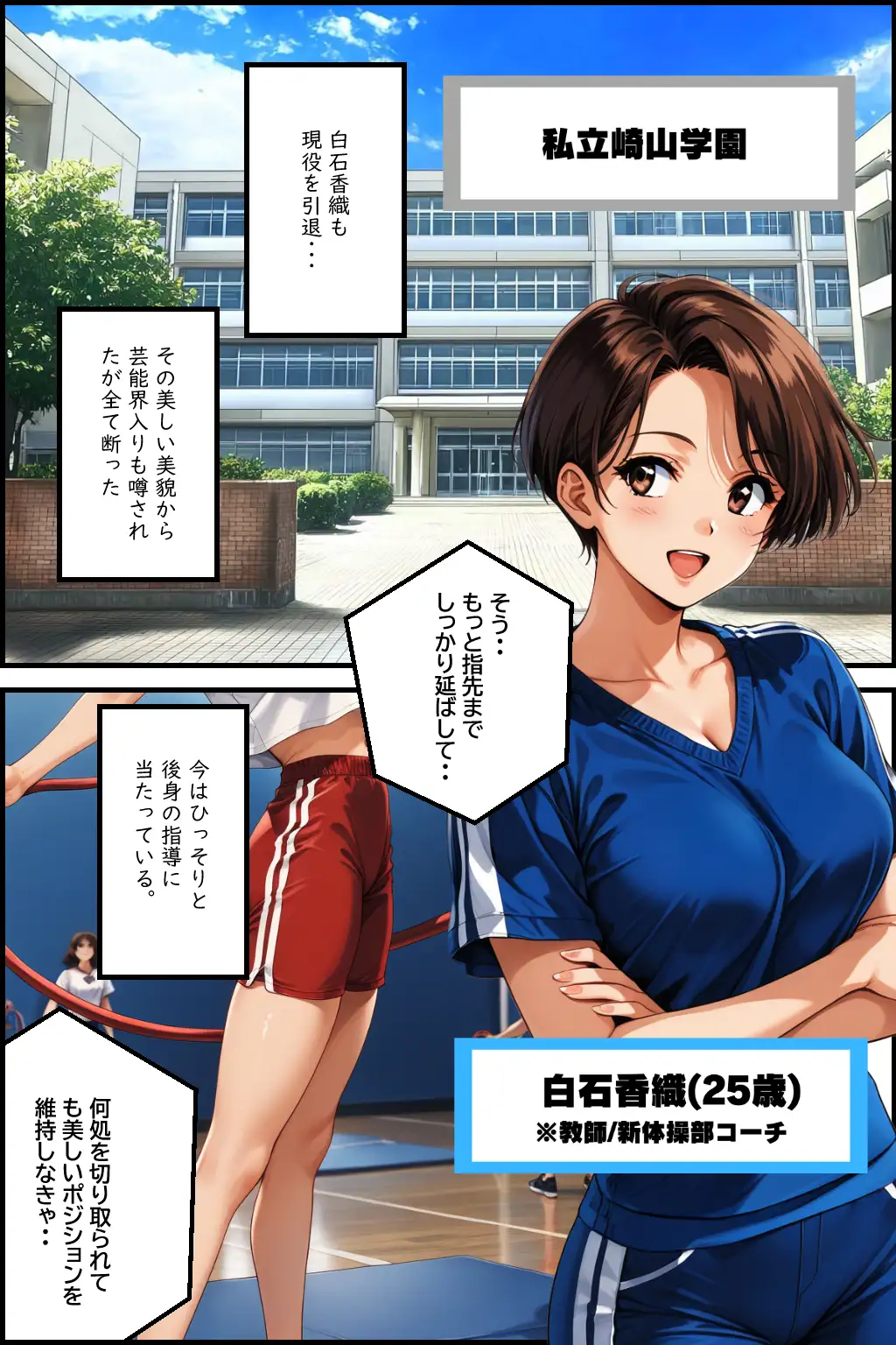 媚薬の海で溺れた妖精（新体操部）前編  〜教え子の前で牝堕ちした金メダリスト〜 3ページ