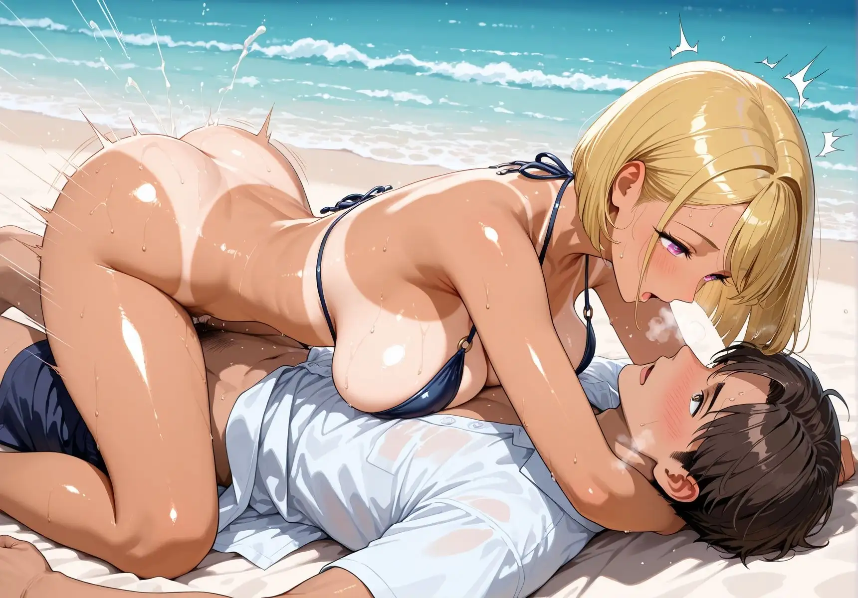 ケツ穴ミセス黒ギャル人妻ビーチ 11ページ