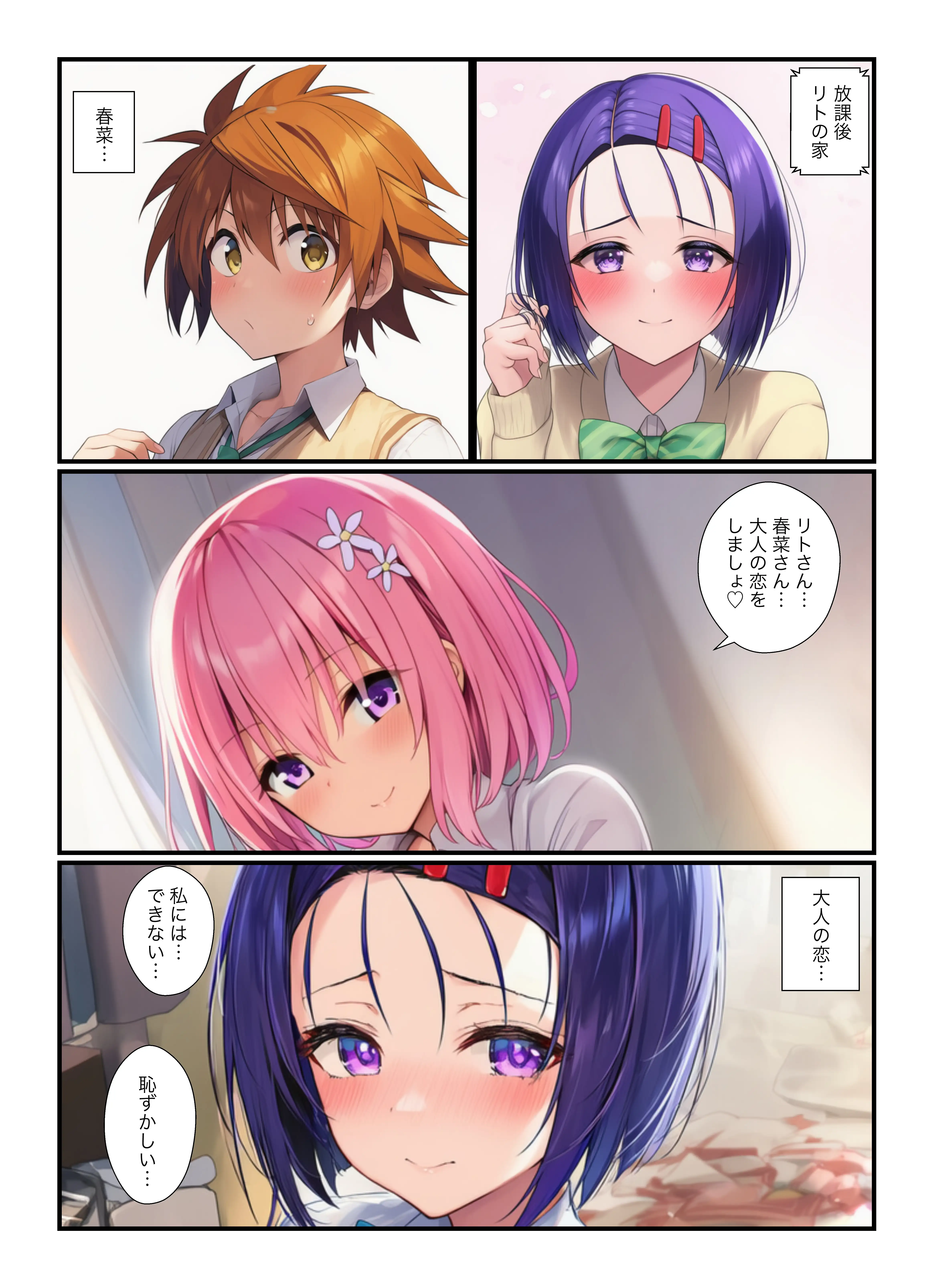 リトが催●でヤリチン！春菜とイチャラブ中出し、モモと浮気セックスでザーメン腟内射精 5ページ