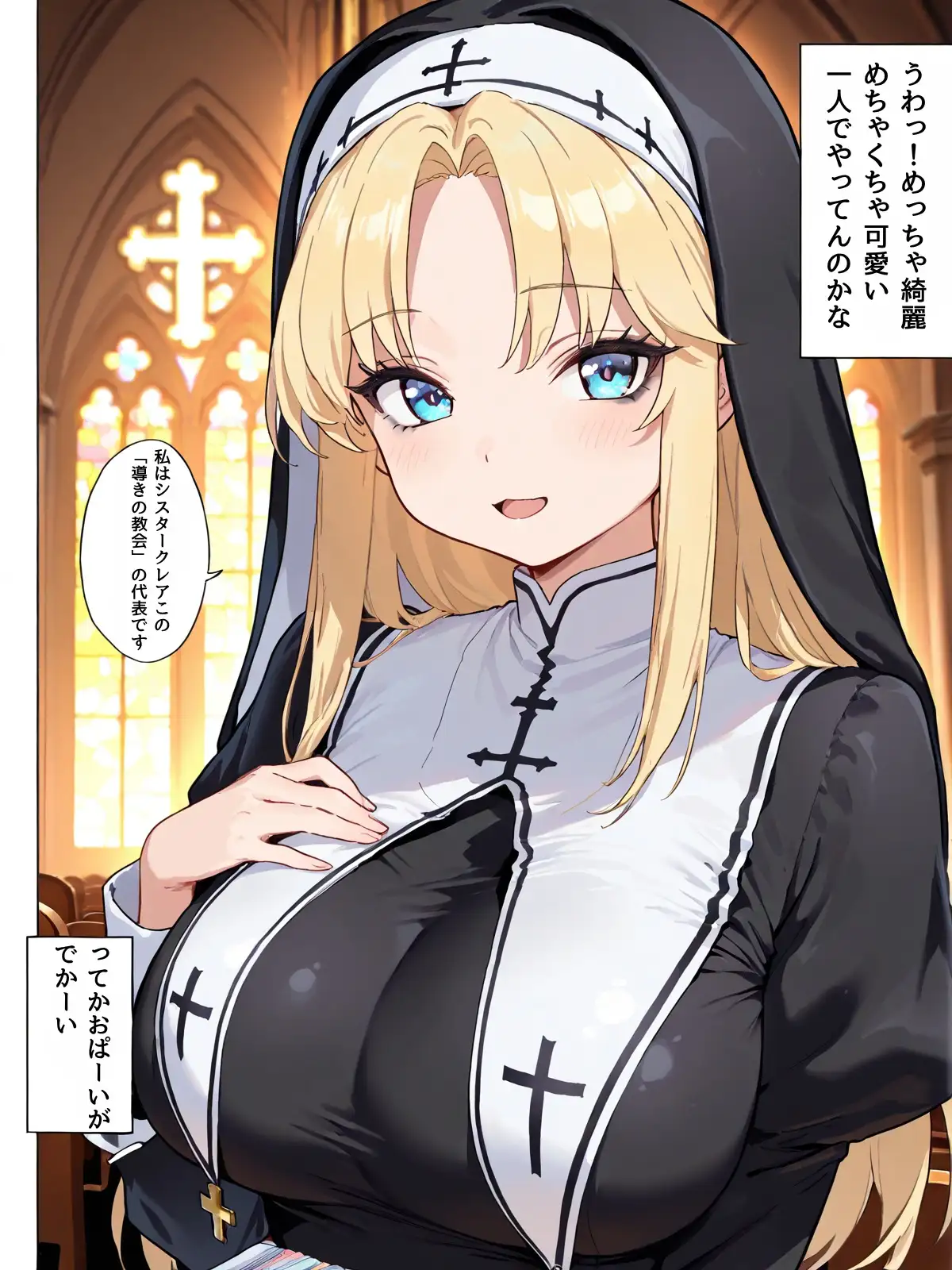 異世界で純粋金髪むちむちシスターがおちんぽをしごいてくれて好き放題中出しさせてくれる濃厚甘やかし射精♪ 9ページ