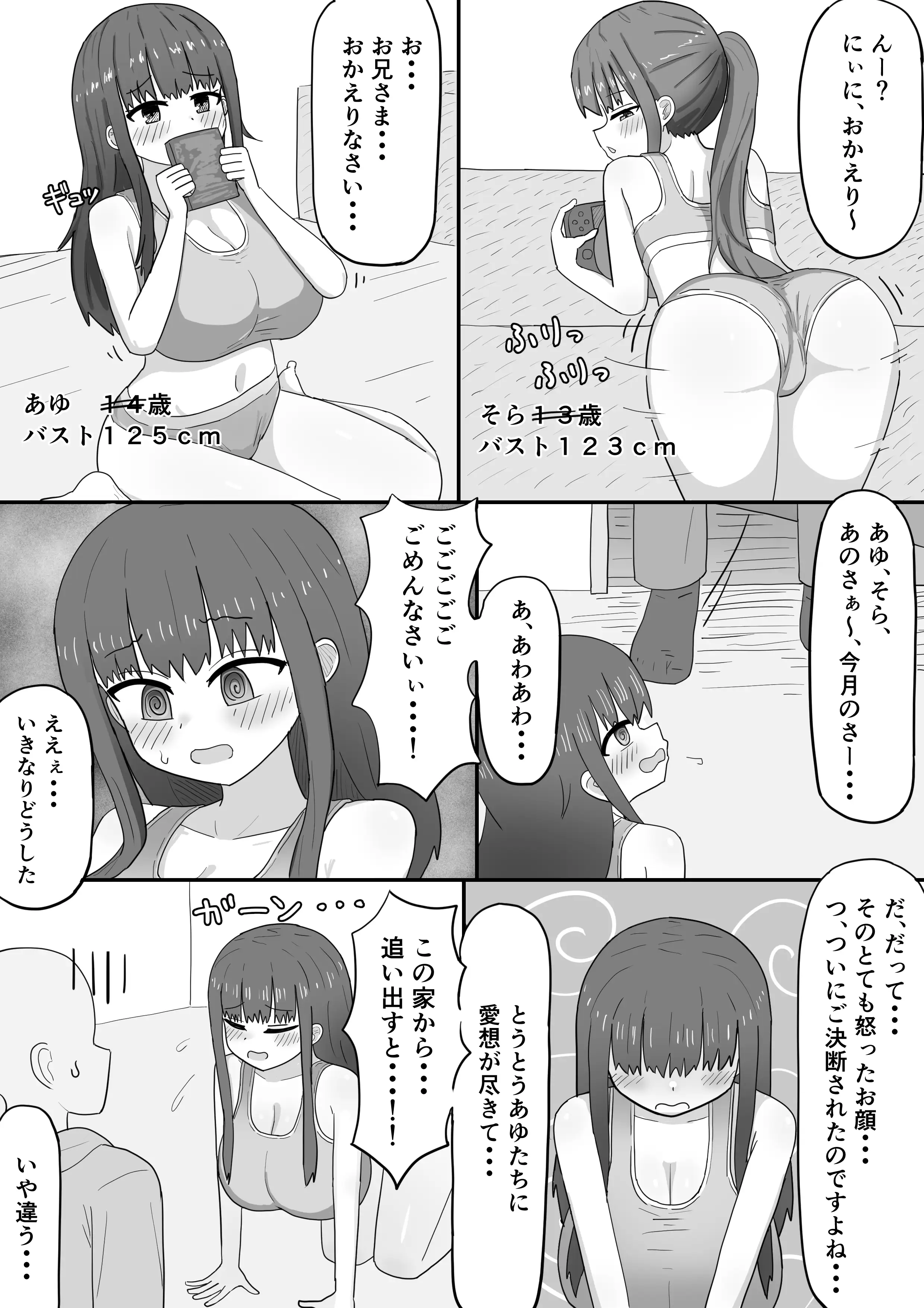 家で飼ってる引きこもり巨乳義妹×2と勢いで孕ませエッチした 3ページ